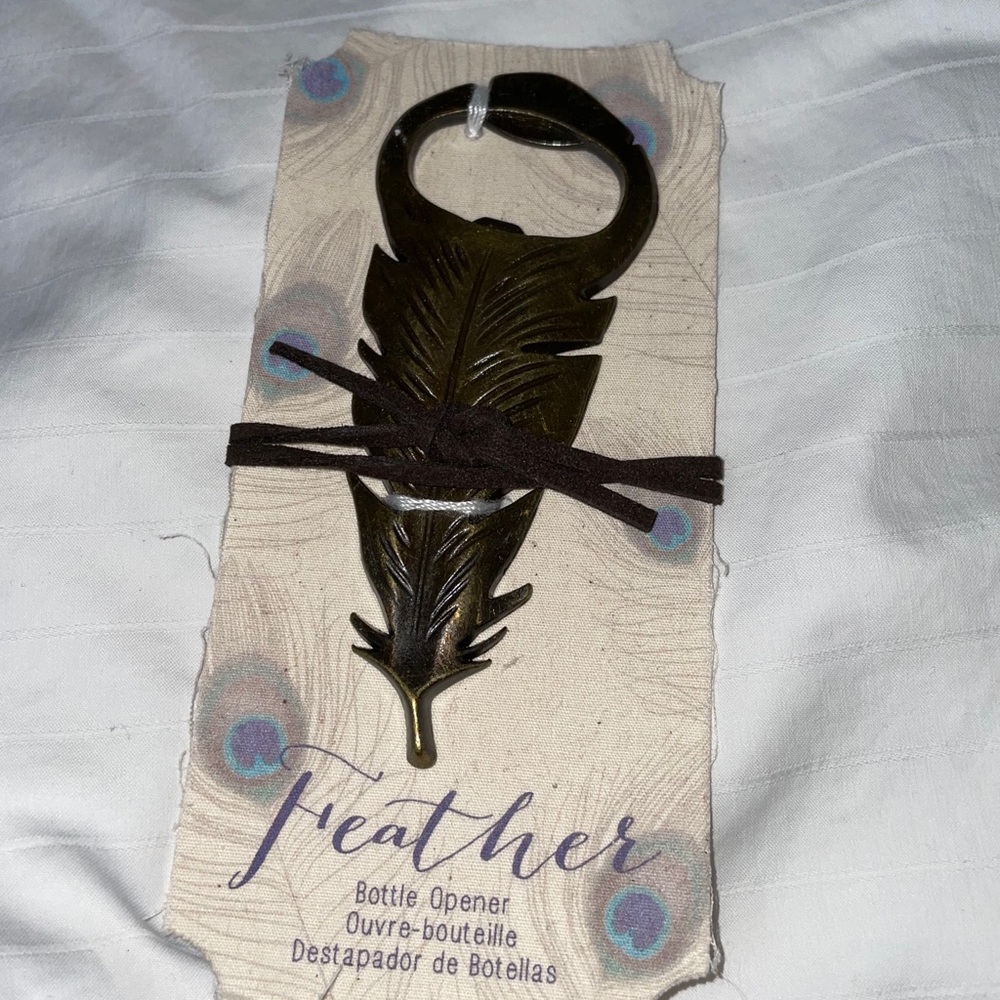 feather bottle opener